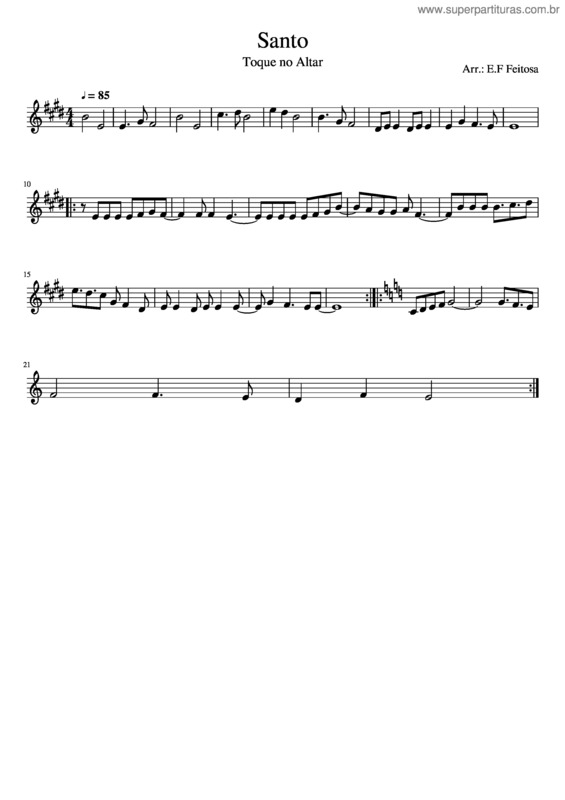Partitura da música Santo v.37