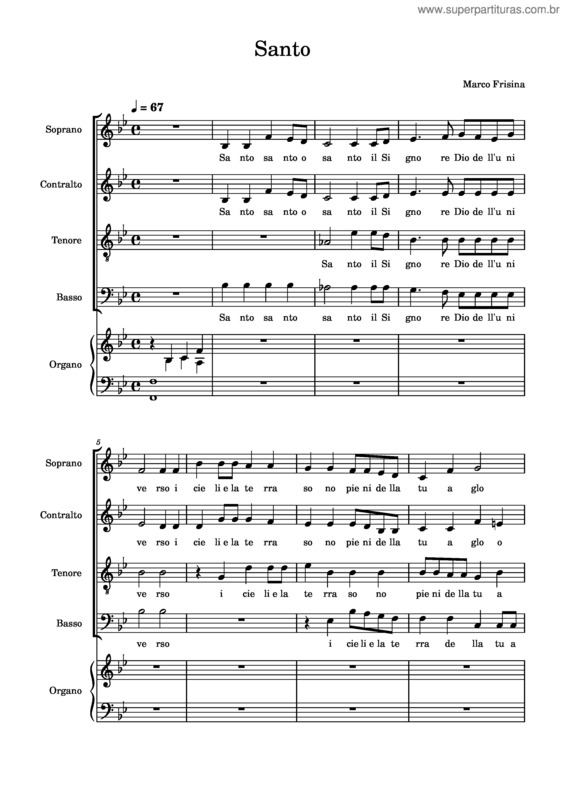Partitura da música Santo v.39
