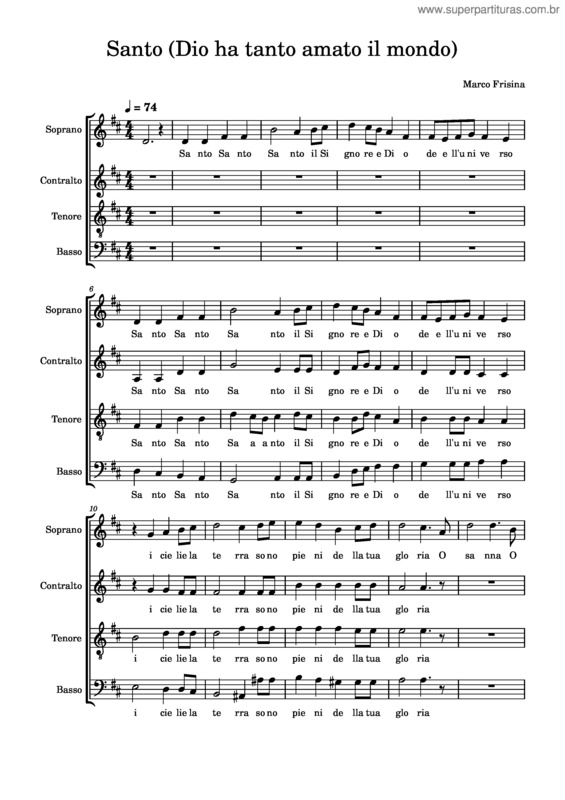 Partitura da música Santo v.40
