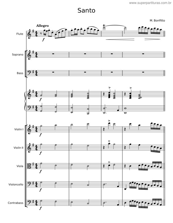 Partitura da música Santo v.75