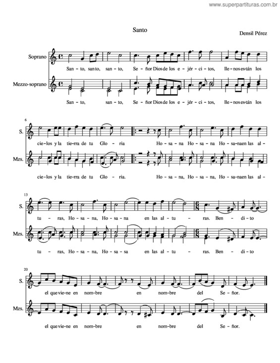 Partitura da música Santo v.79