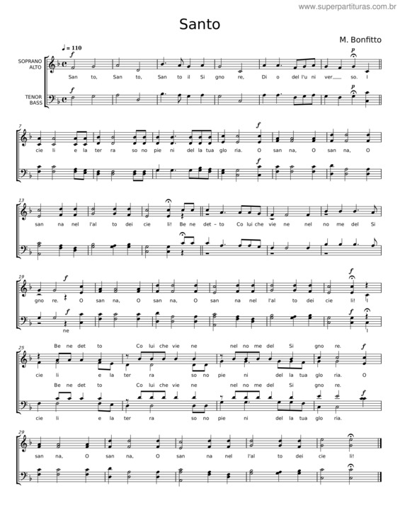 Partitura da música Santo v.87