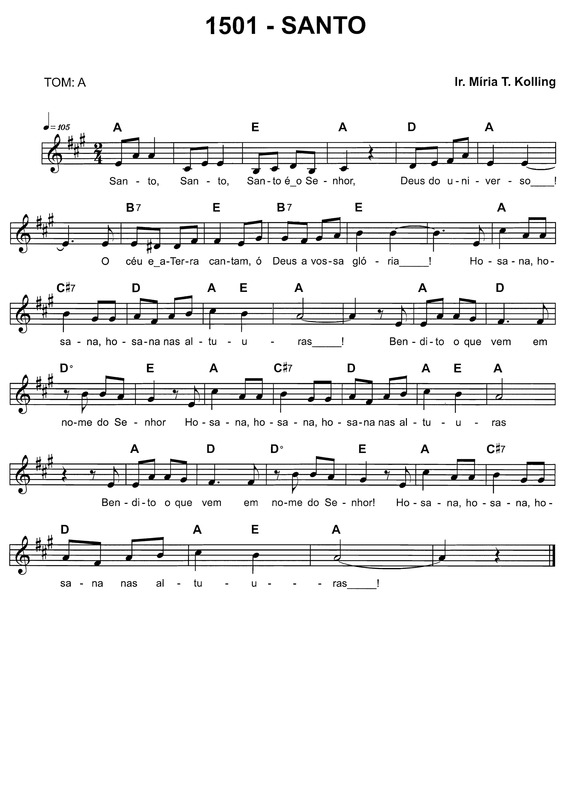 Partitura da música Santo v.9