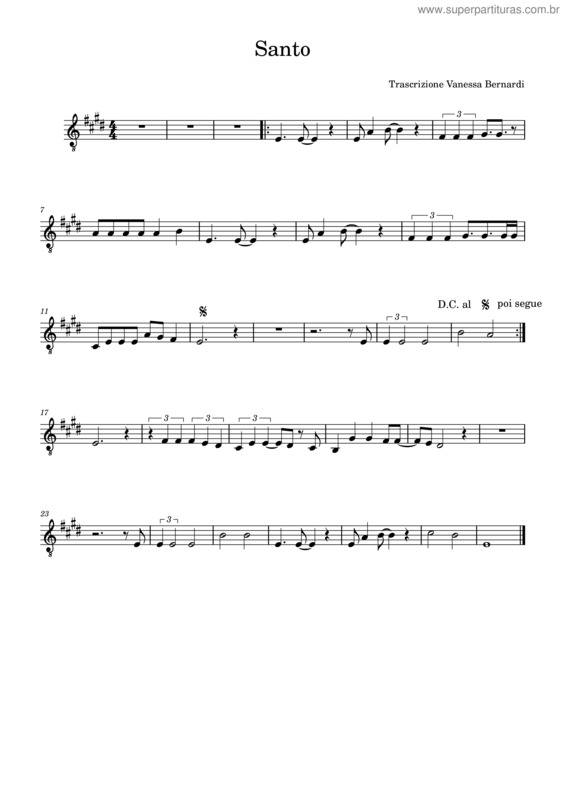 Partitura da música Santo v.92