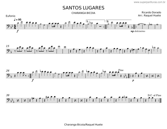 Partitura da música Santos Lugares – Ricardo Dorado