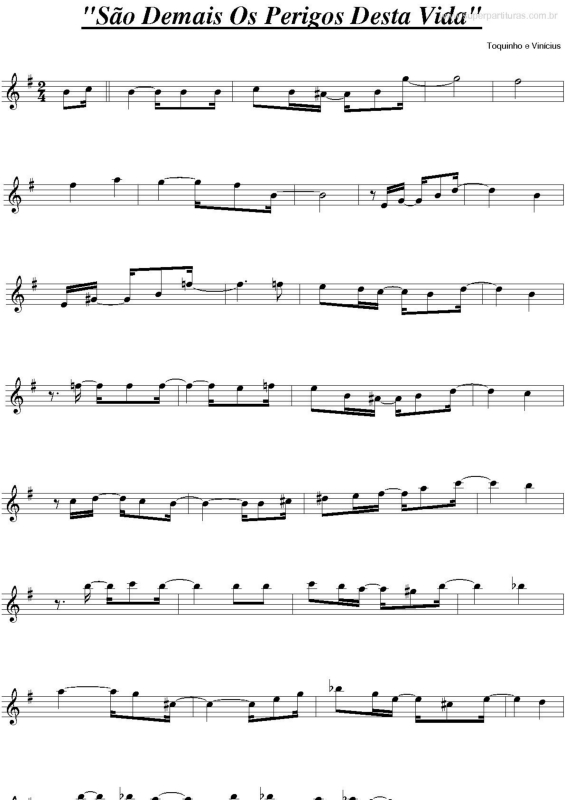 Partitura da música São Demais os Perigos Desta Vida v.2