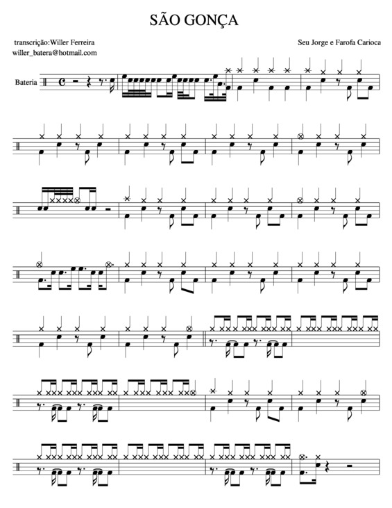 Partitura da música São Gonça