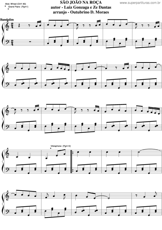 Partitura da música São João Na Roça v.4