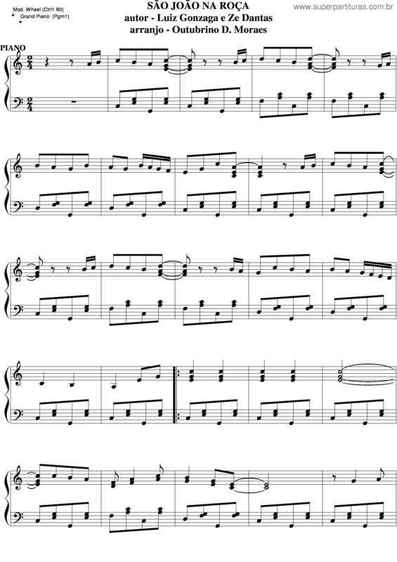 Partitura da música São João Na Roça v.5