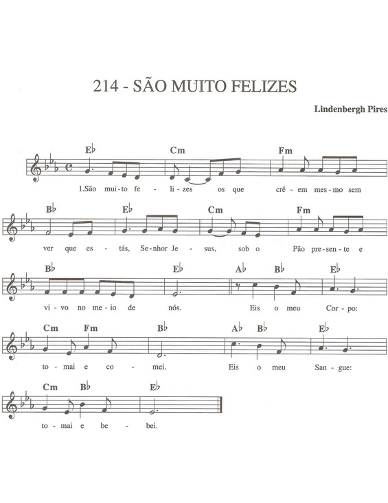 Partitura da música São Muito Felizes