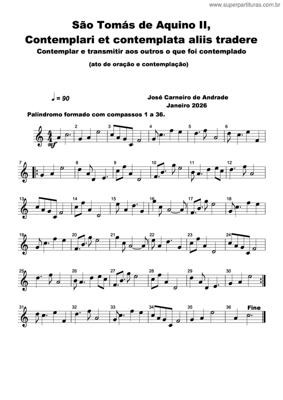 Partitura da música São Tomás De Aquino Ii, Contemplari Et Contemplata Aliis Tradere