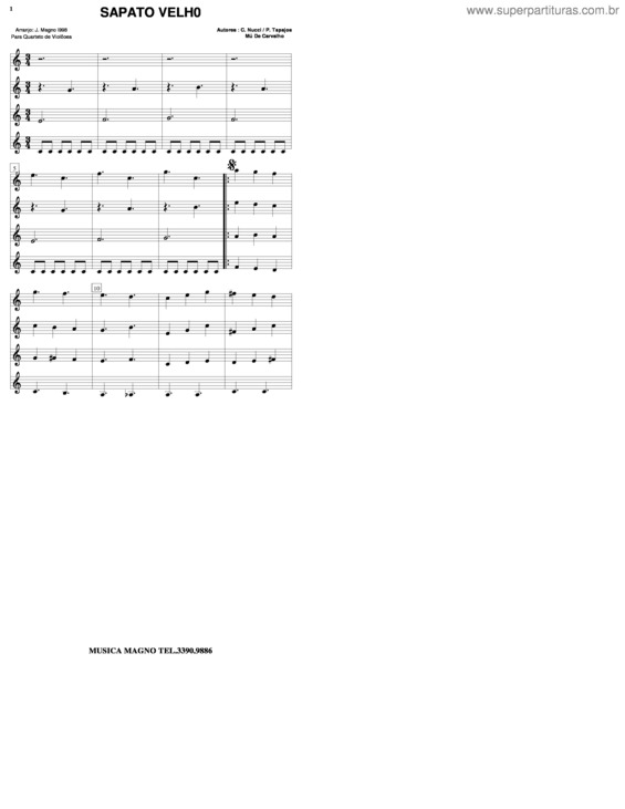 Partitura da música Sapato Velho v.5