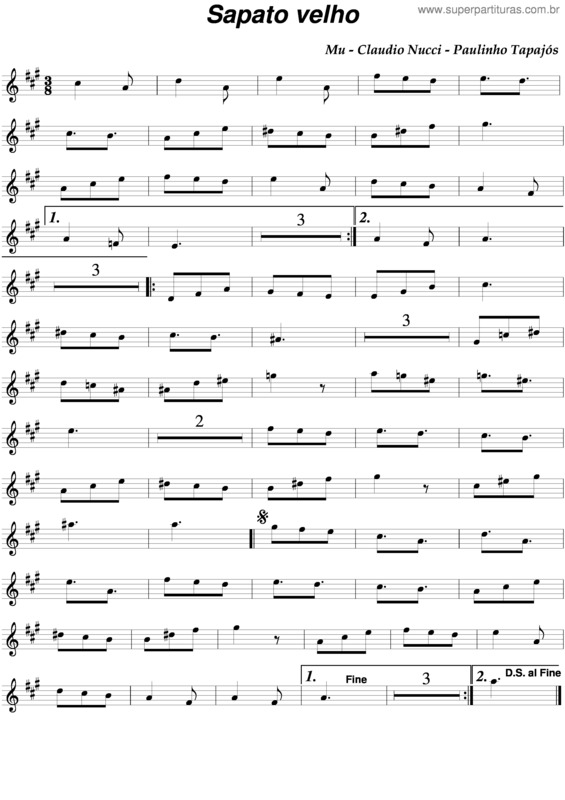 Partitura da música Sapato Velho v.6