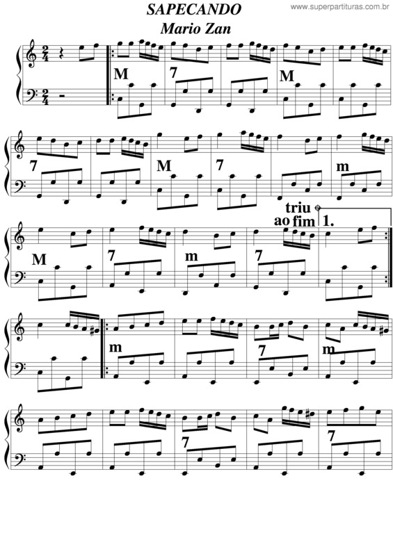 Partitura da música Sapecando v.2