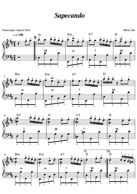 Partitura da música Sapecando v.3