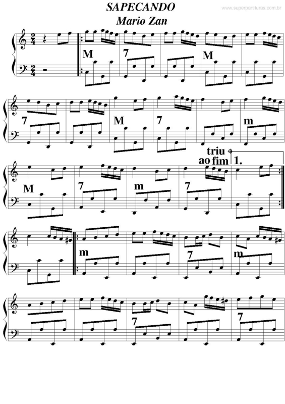 Partitura da música Sapecando