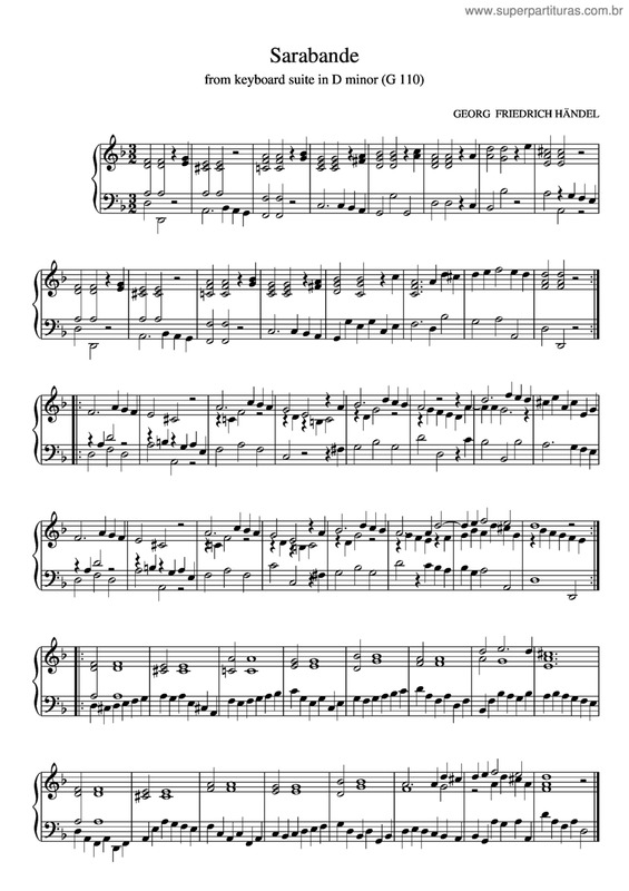 Partitura da música Sarabanda v.2