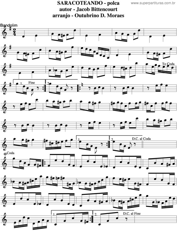 Partitura da música Saracoteando v.3
