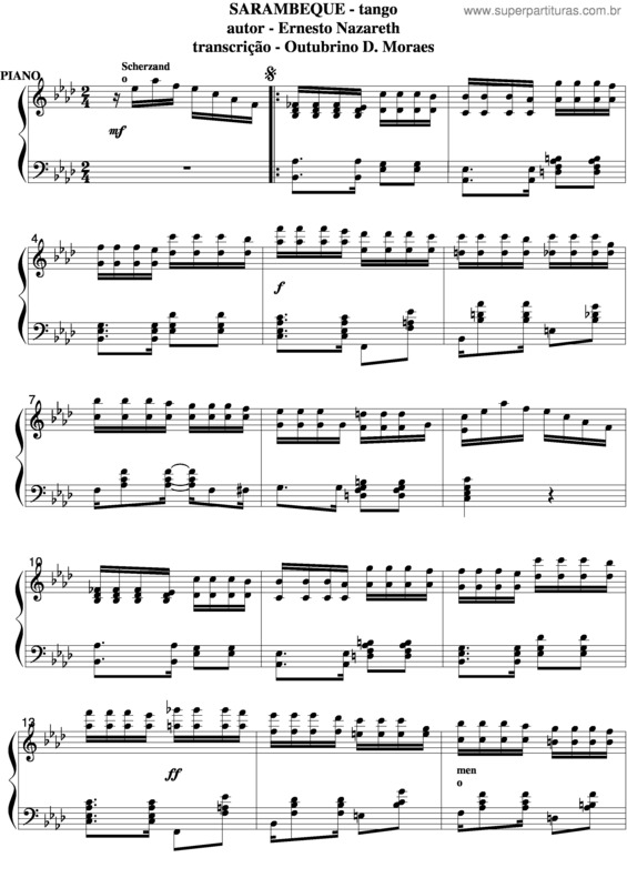 Partitura da música Sarambeque