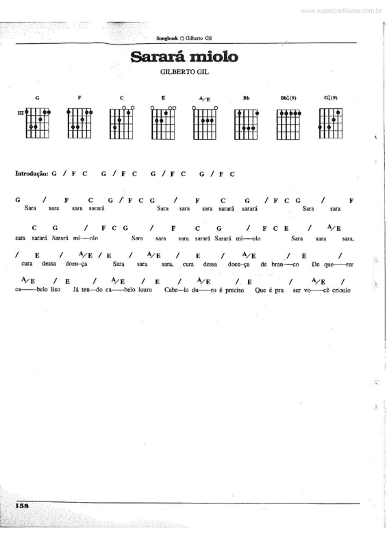 Partitura da música Sarará Miolo