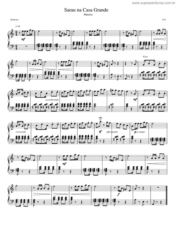 Partitura da música Sarau Na Casa Grande v.2