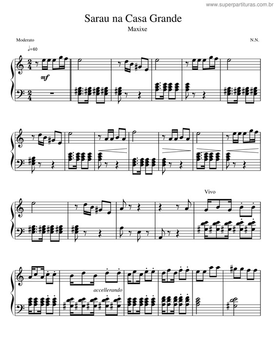 Partitura da música Sarau Na Casa Grande