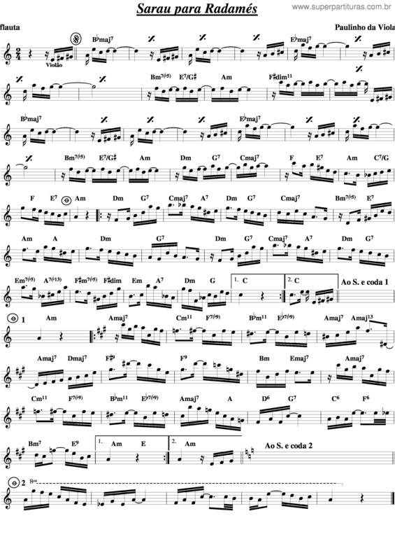 Partitura da música Sarau Para Radamés v.2