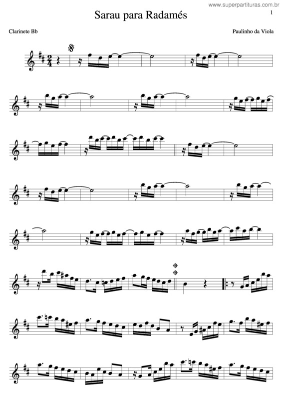 Partitura da música Sarau Para Radamés v.3