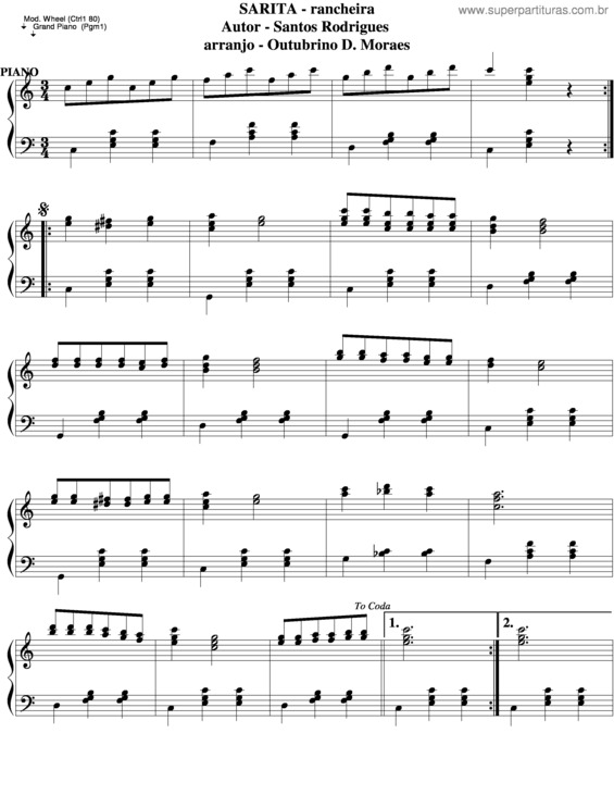 Partitura da música Sarita v.5