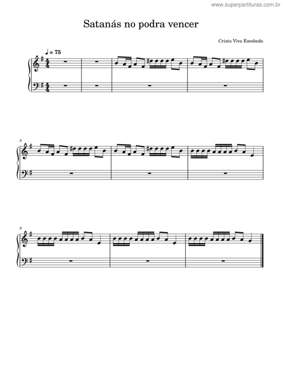 Partitura da música Satanás No Podra Vencer – Chispa.Educacion.Musical
