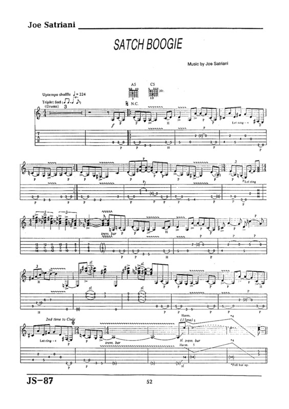 Partitura da música Satch Boogie