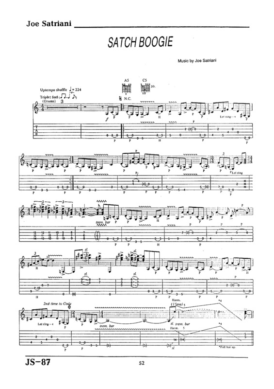 Partitura da música Satch Boogie