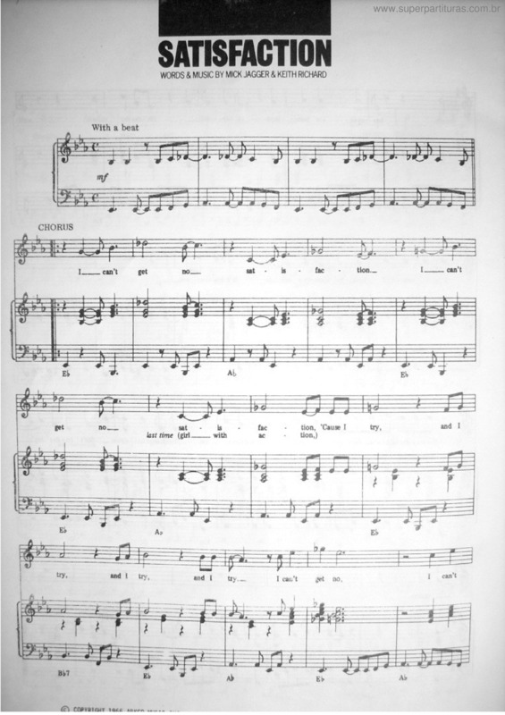 Partitura da música Satisfaction