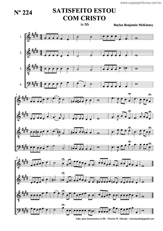 Partitura da música Satisfeito Estou Com Cristo v.2