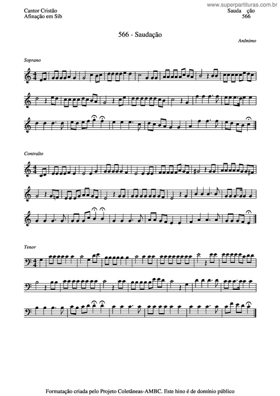 Partitura da música Saudação v.11