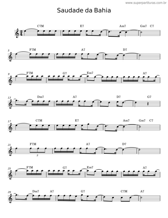 Partitura da música Saudade Da Bahia v.2