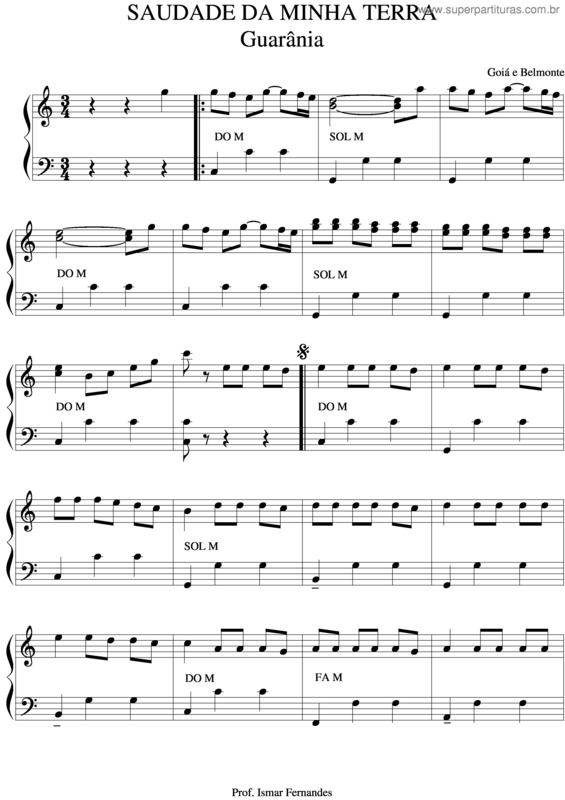 Partitura da música Saudade Da Minha Terra v.2