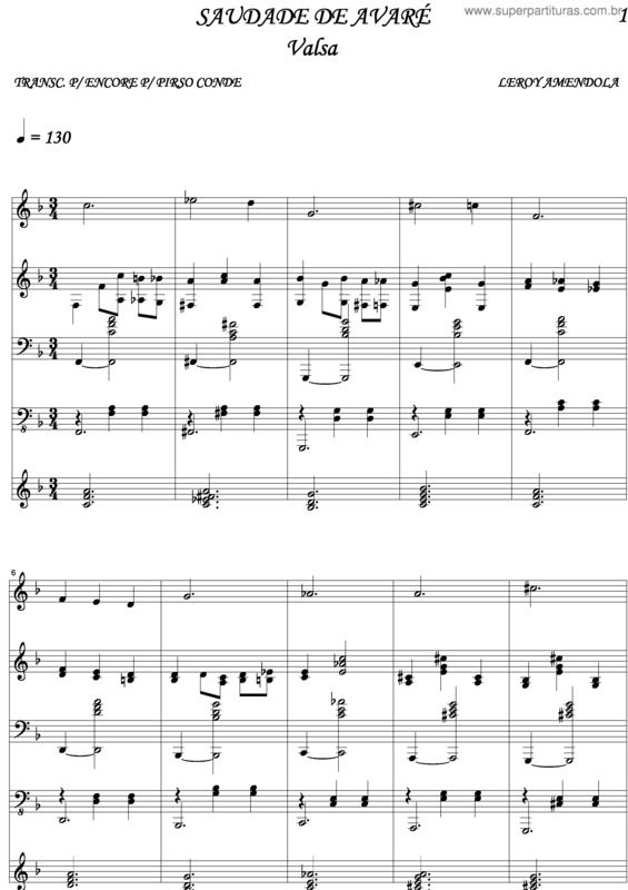 Partitura da música Saudade De Avaré v.2