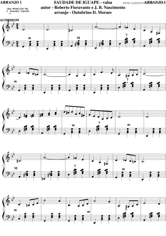 Partitura da música Saudade De Iguape v.2