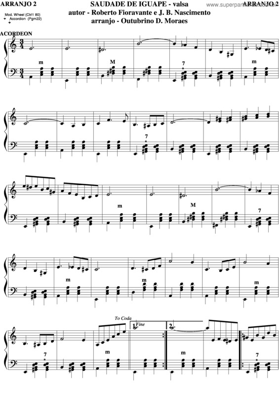 Partitura da música Saudade De Iguape v.3