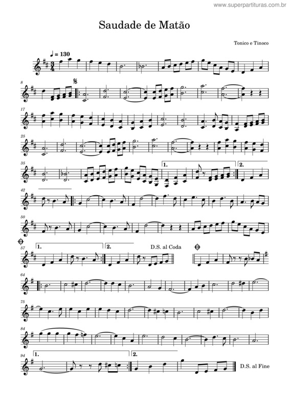 Partitura da música Saudade De Matão v.10