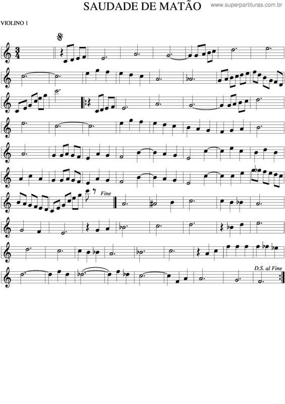 Partitura da música Saudade De Matão v.4