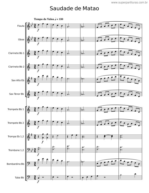 Partitura da música Saudade De Matão v.9