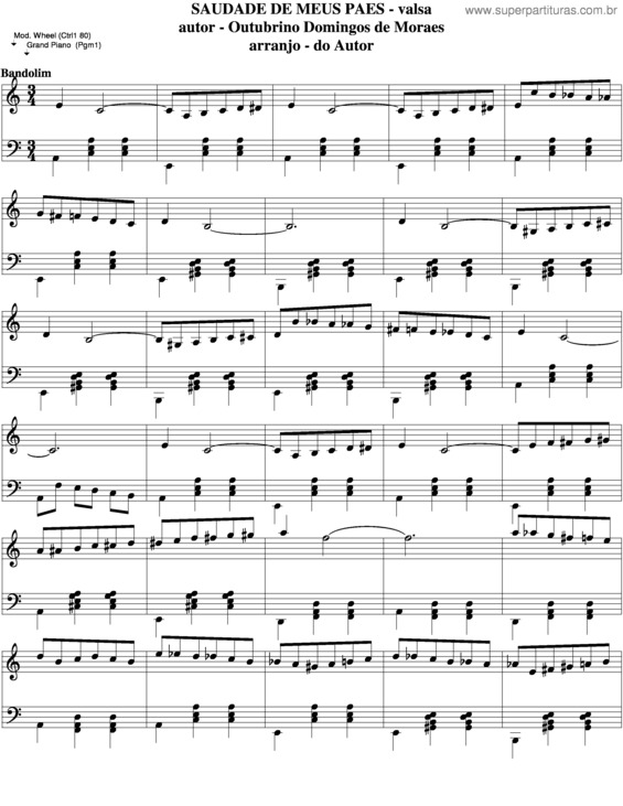 Partitura da música Saudade De Meus Pais v.4