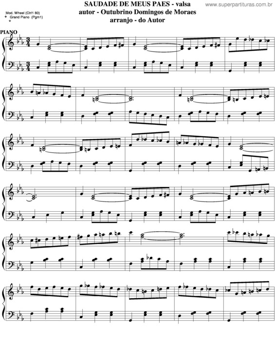 Partitura da música Saudade De Meus Pais v.5