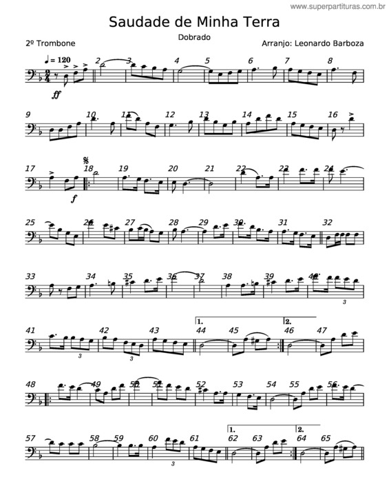 Partitura da música Saudade De Minha Terra v.16