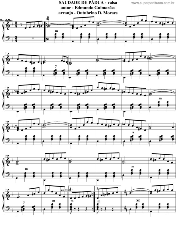 Partitura da música Saudade De Pádua v.3