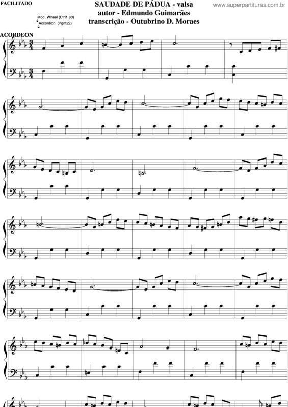 Partitura da música Saudade De Pádua v.7