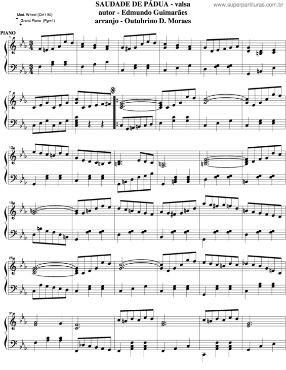 Partitura da música Saudade De Pádua v.8