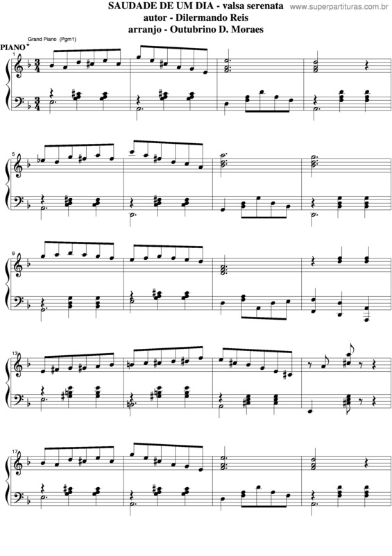 Partitura da música Saudade De Um Dia v.6